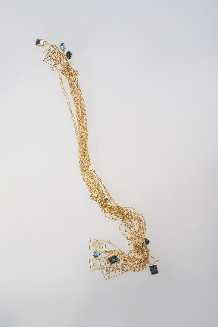 Inner Strength Gold Green Necklace