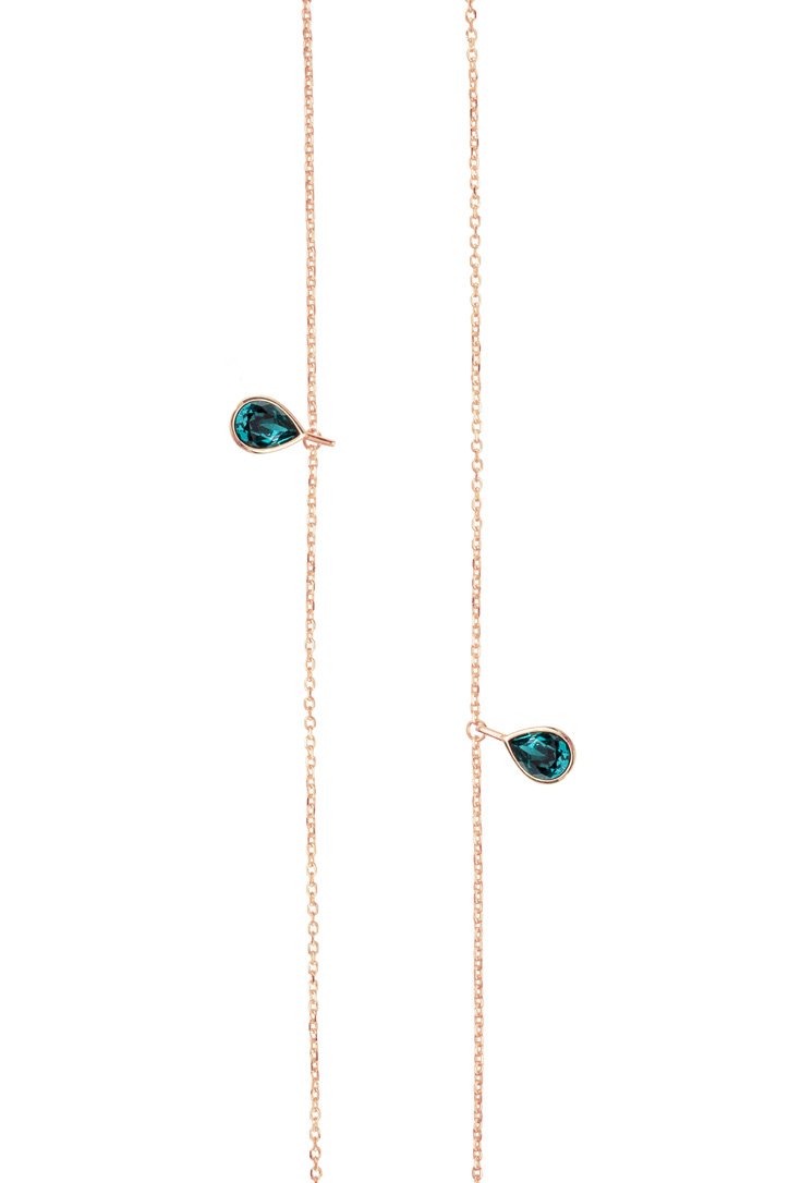 Courage Rose Gold Green Necklace