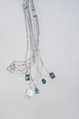 Inner Strength Silver Green Necklace