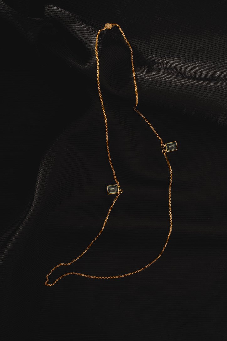 Inner Strength Gold Green Necklace