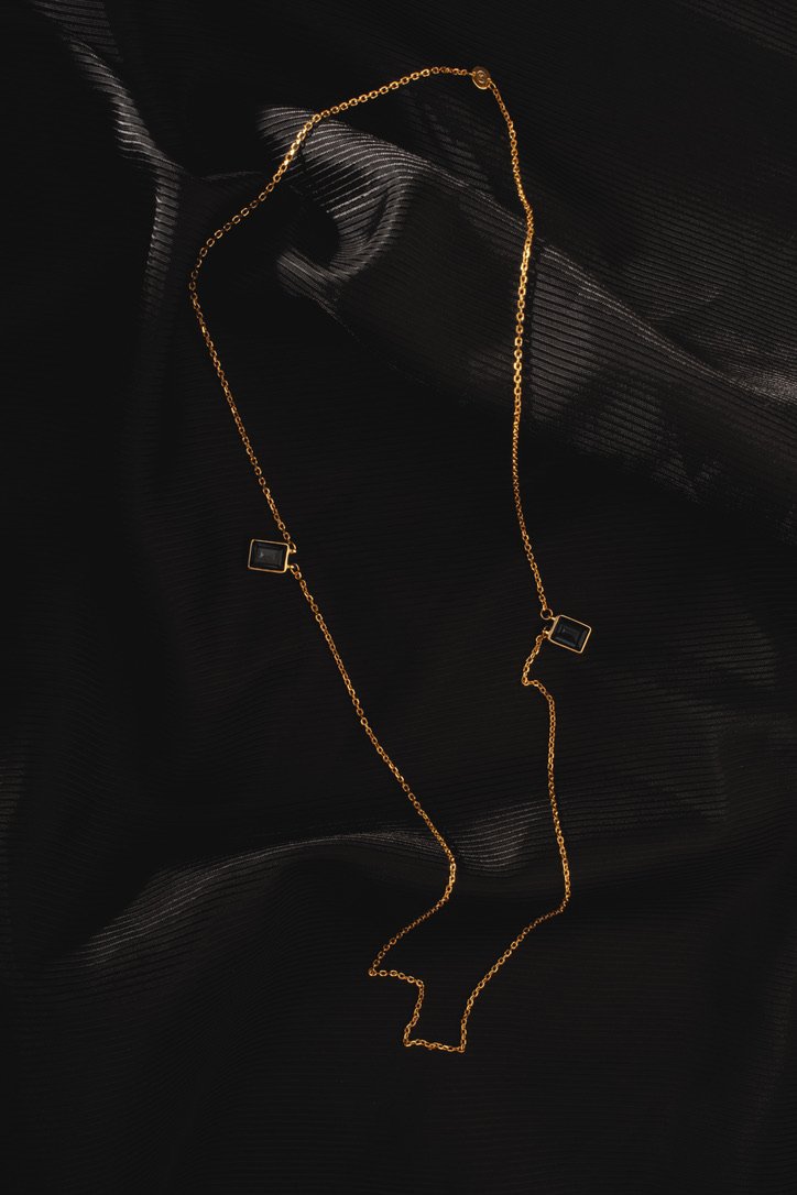 Inner Strength Gold Blue Necklace