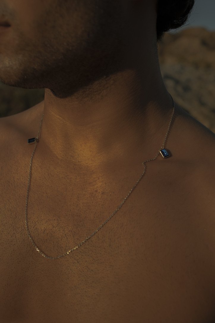 Inner Strength Silver Blue Necklace