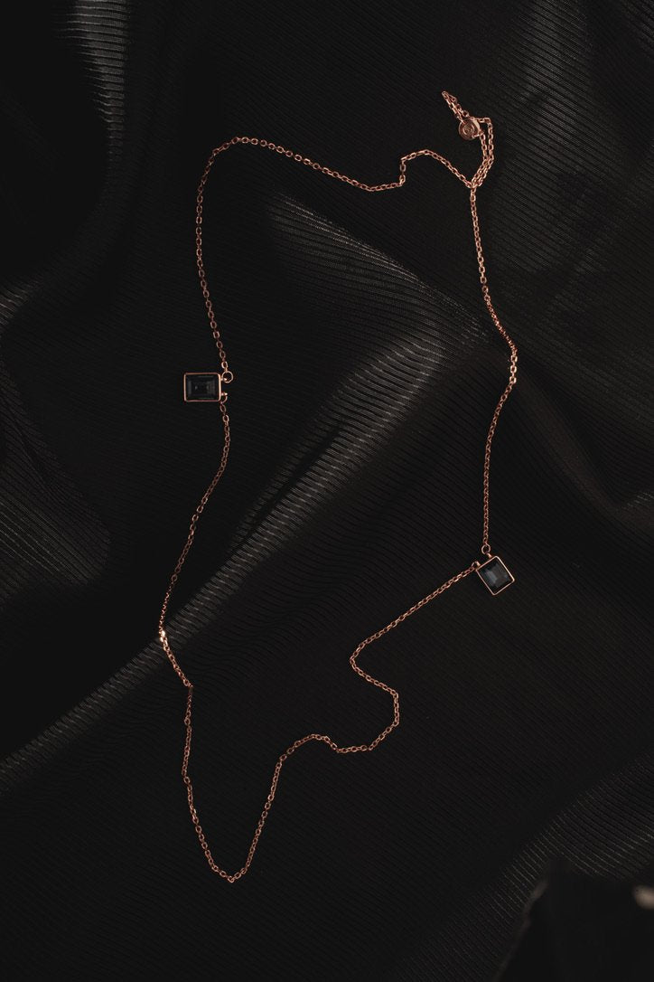 Inner Strength Rose Gold Blue Necklace