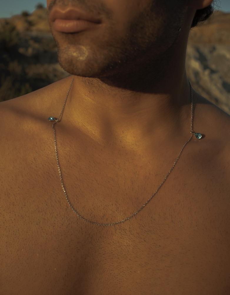 Courage Silver Blue Necklace