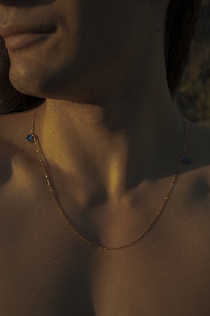 Inner Strength Gold Blue Necklace